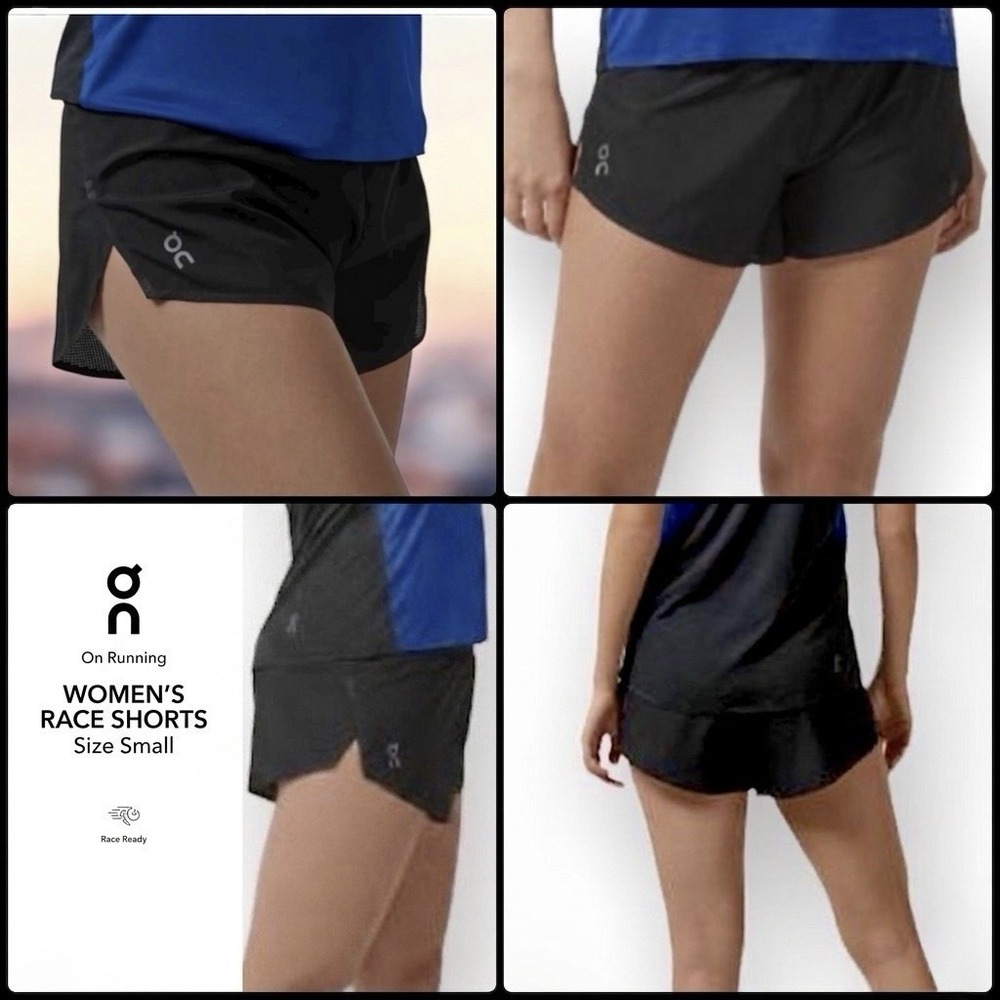 On Cloud Running Women's Race Shorts Sz S Black Mesh Athletic Marathon Gym Train